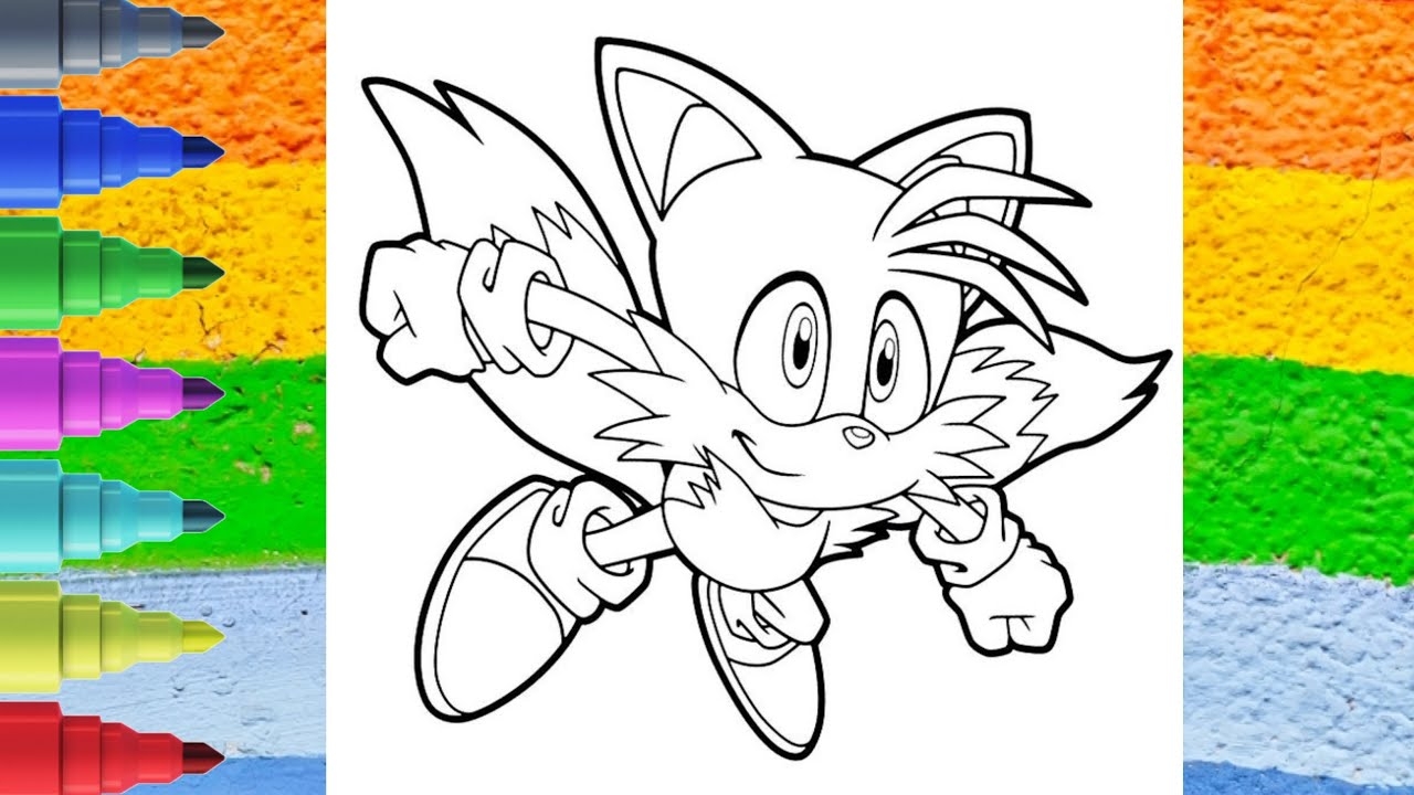tails the fox coloring pages