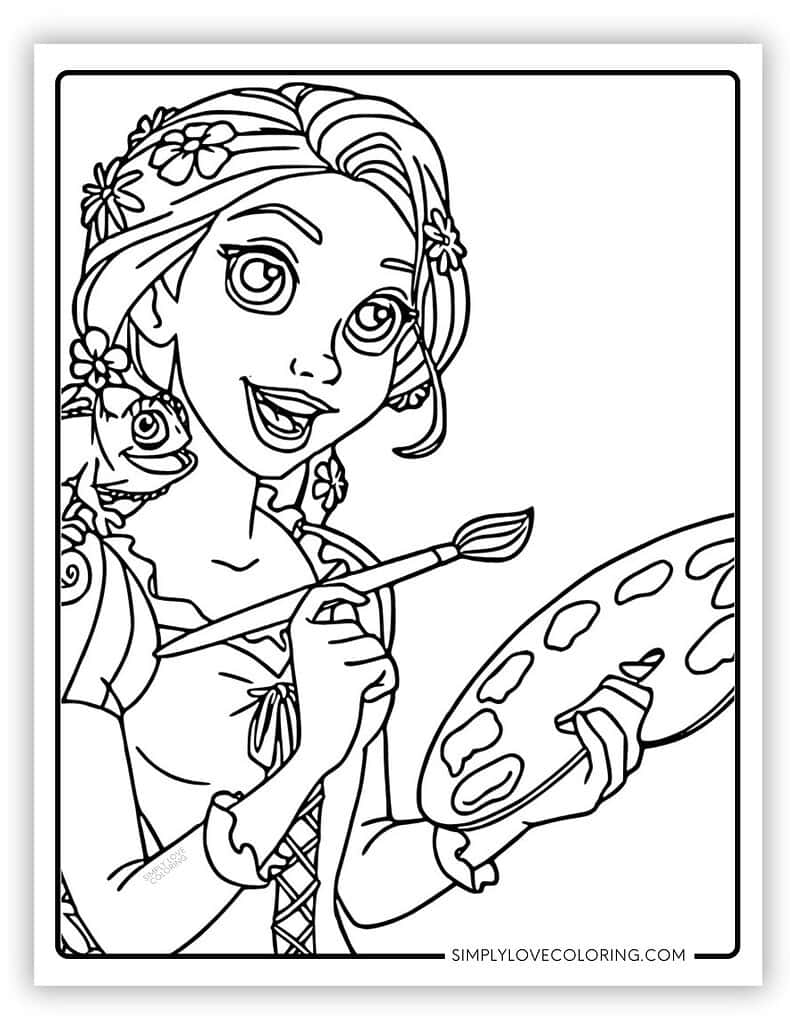 Tangled Coloring Pages Free PDF Printables Simply Love Coloring