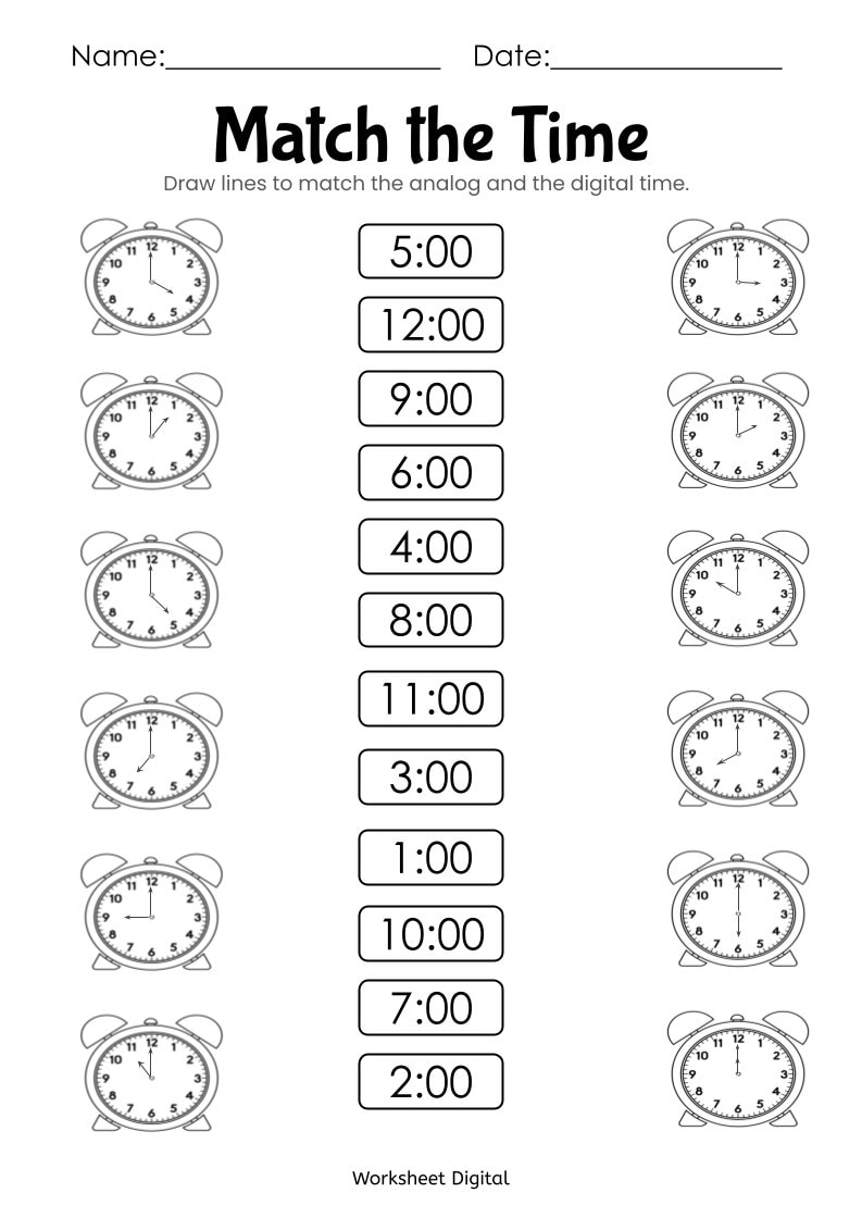 Telling Time Hour Clock Printable Educational Prints Kindergarten Readiness PDF Digital Download Etsy Telling Time Hour Clock Printable Educational Prints Kindergarten Readiness PDF Digital Download Etsy