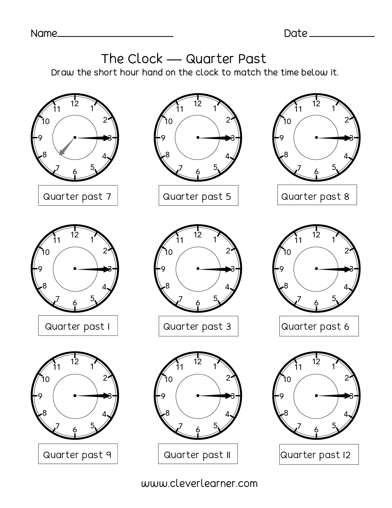 telling time activity sheets