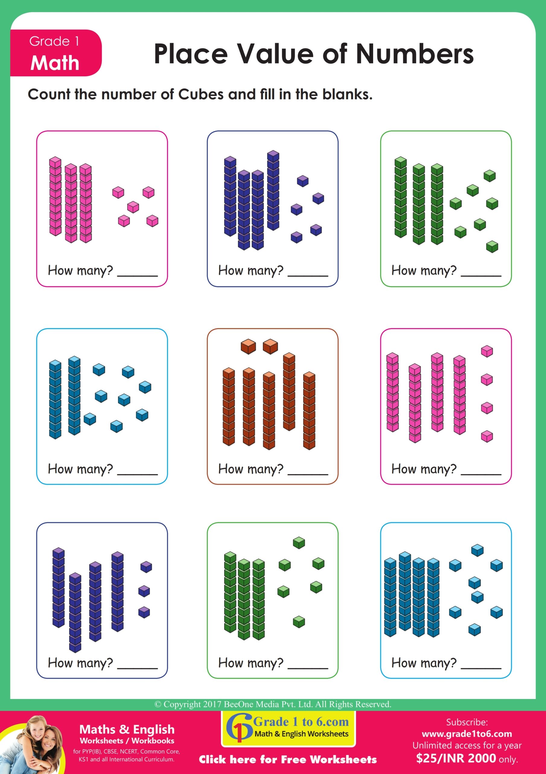 Tens And Ones Worksheets Grade1to6