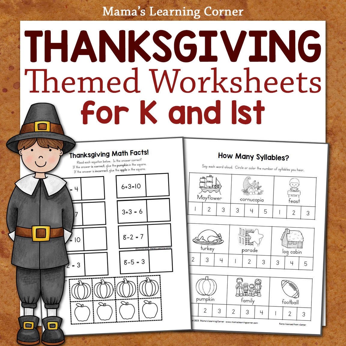 thanksgiving worksheets for kindergarten