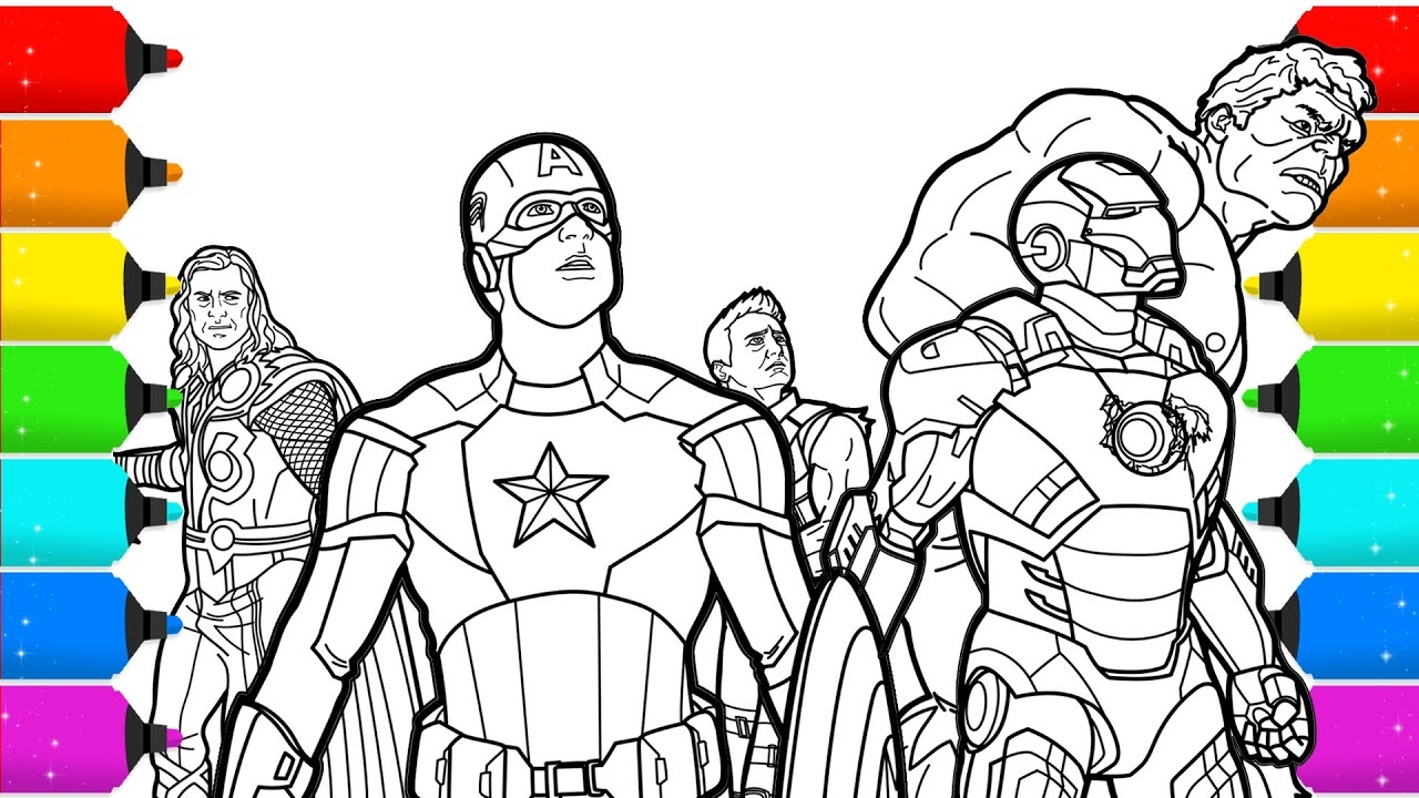 superheroes drawings to color