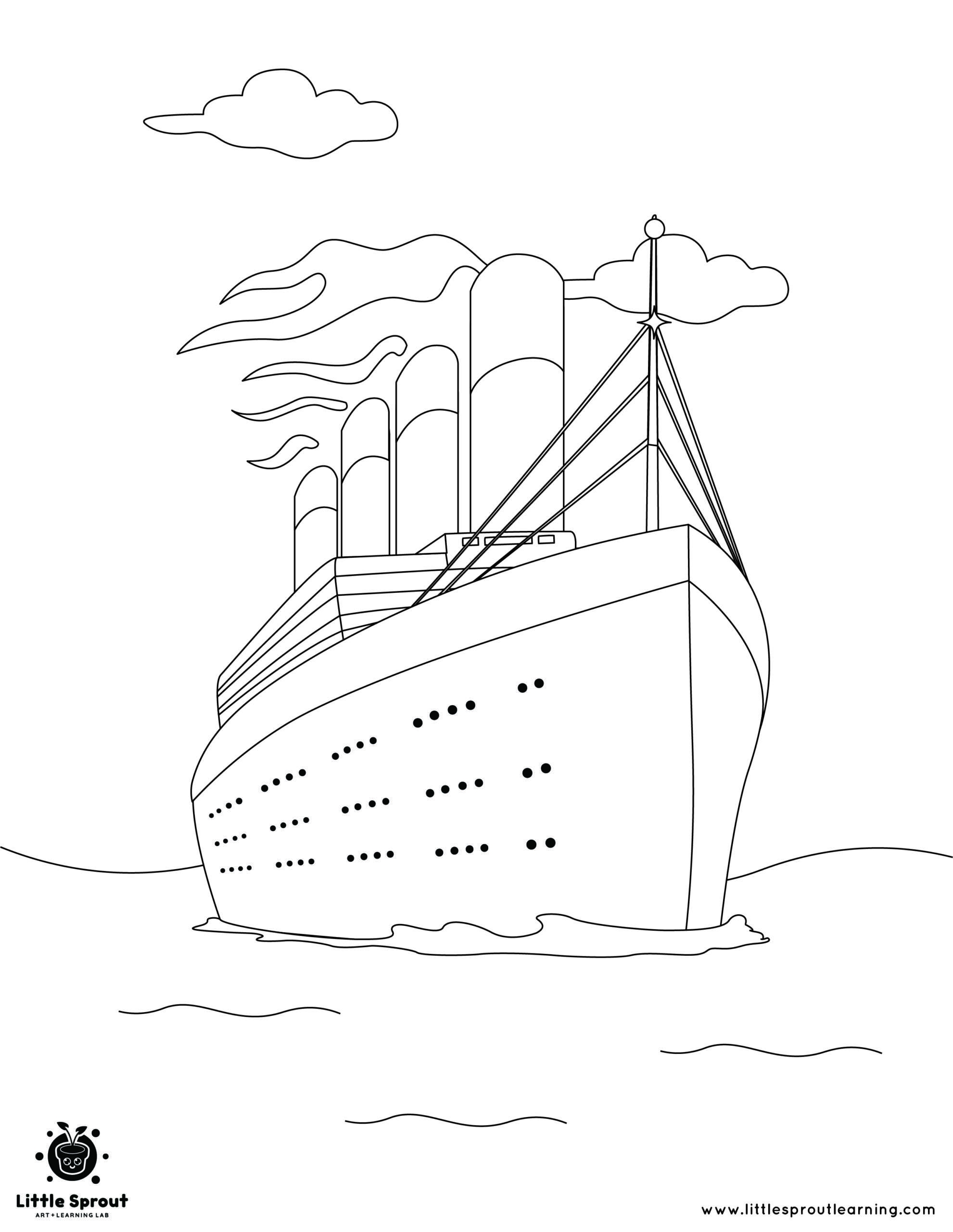 titanic pictures to color