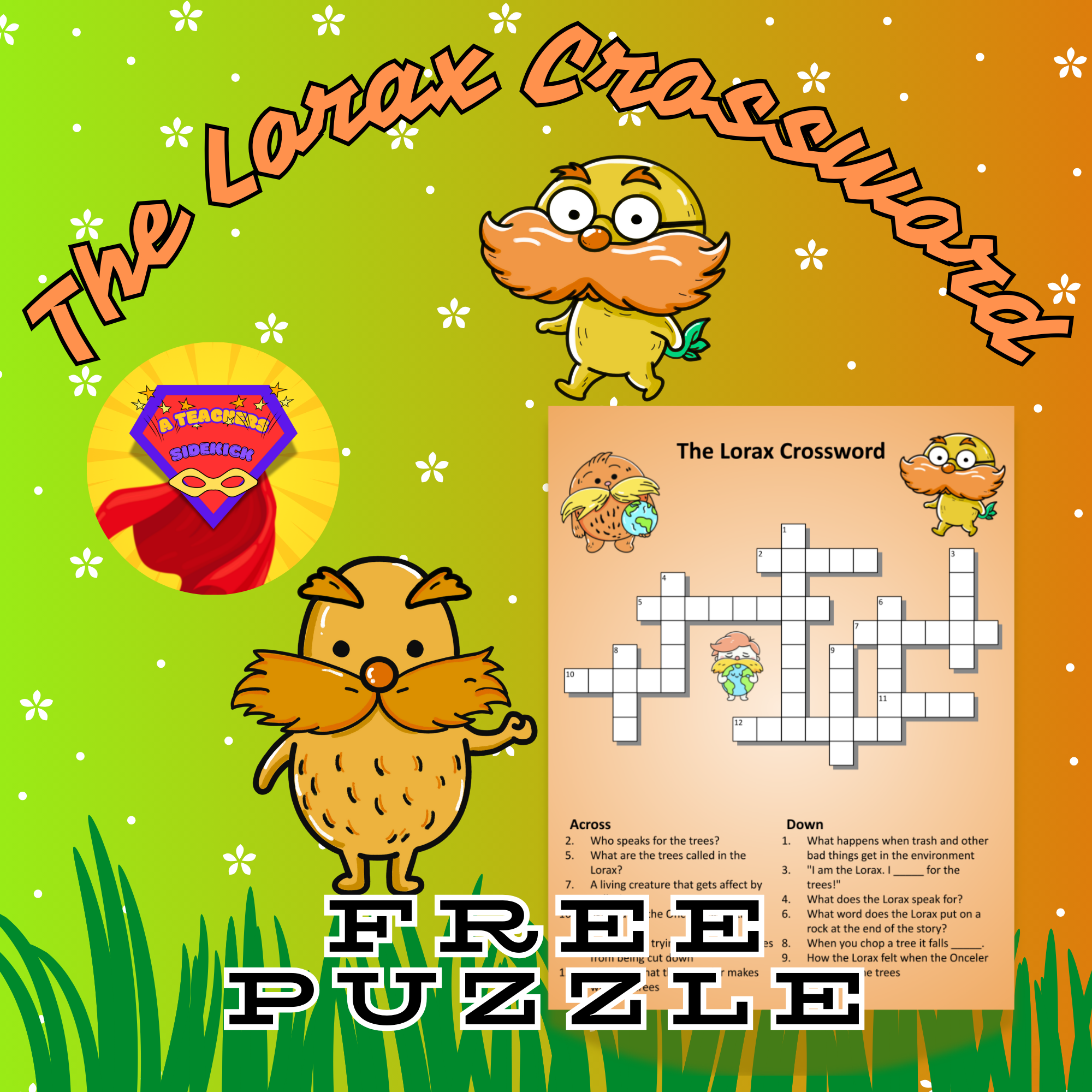 The Lorax Crossword Puzzle Free Classful