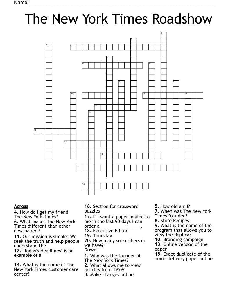 am new york crossword