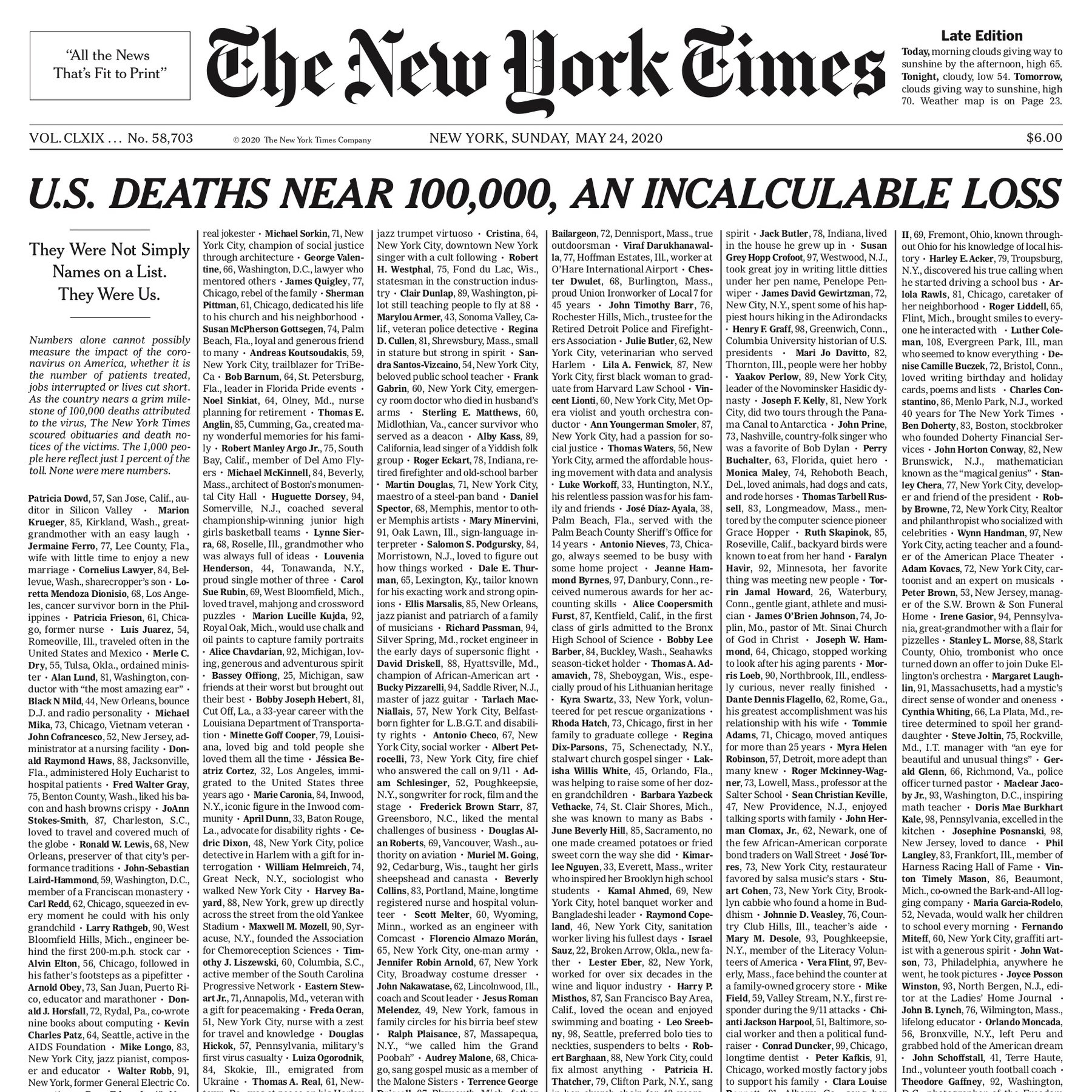 The Project Behind A Front Page Full Of Names The New York Times The Project Behind A Front Page Full Of Names The New York Times
