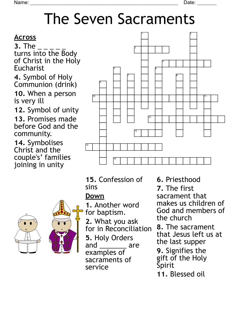 The Seven Sacraments Crossword WordMint