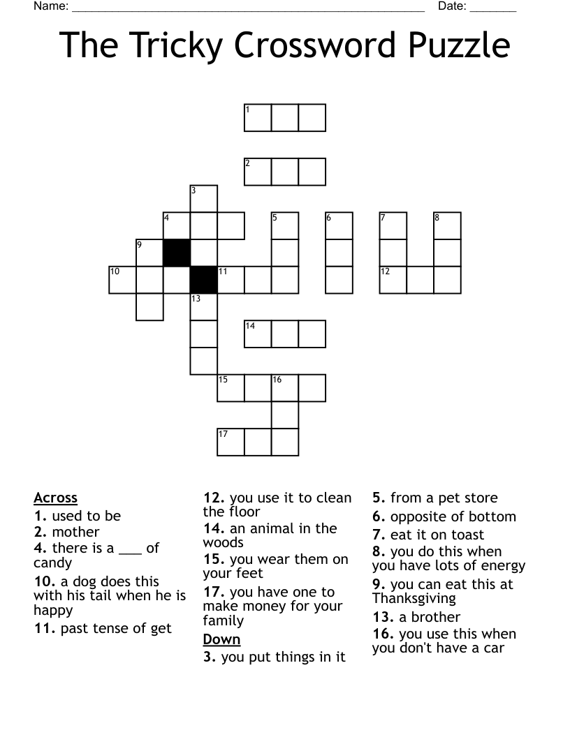 The Tricky Crossword Puzzle WordMint The Tricky Crossword Puzzle WordMint
