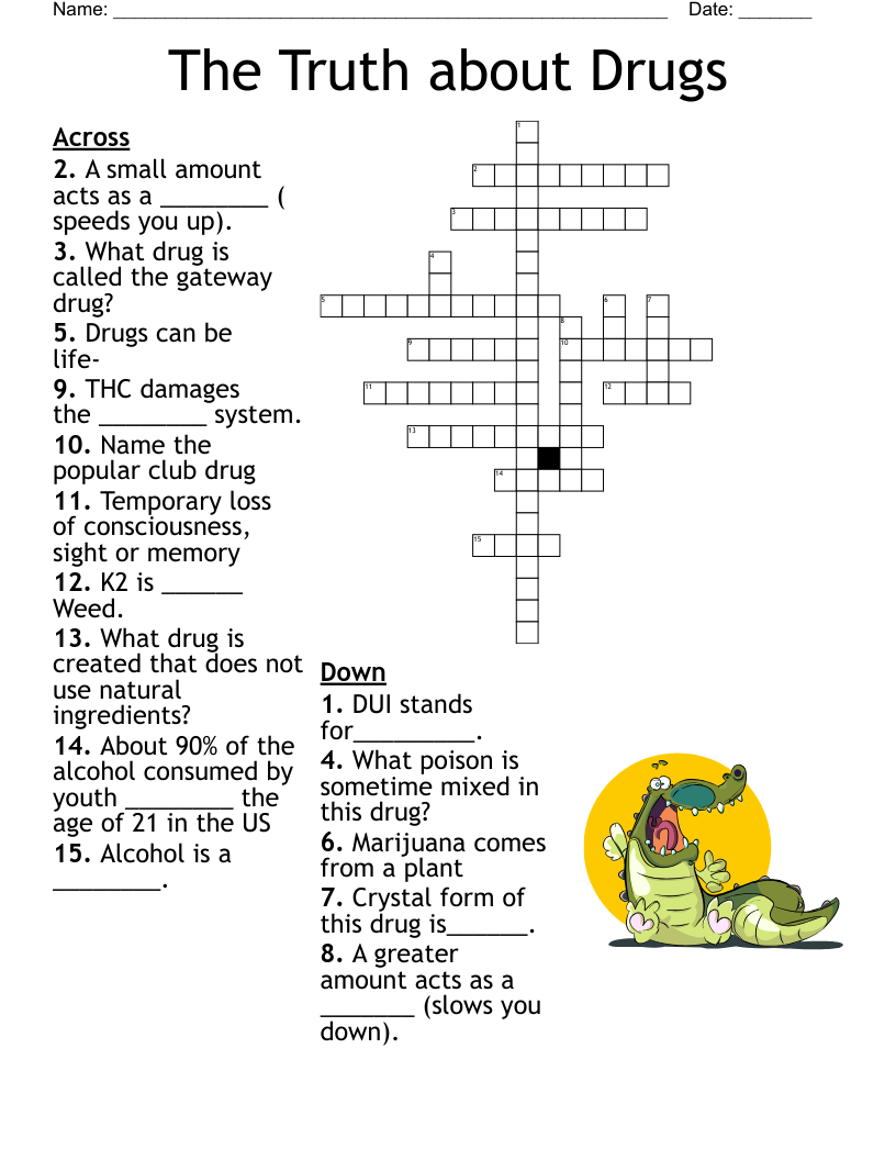 The Truth About Drugs Crossword WordMint The Truth About Drugs Crossword WordMint