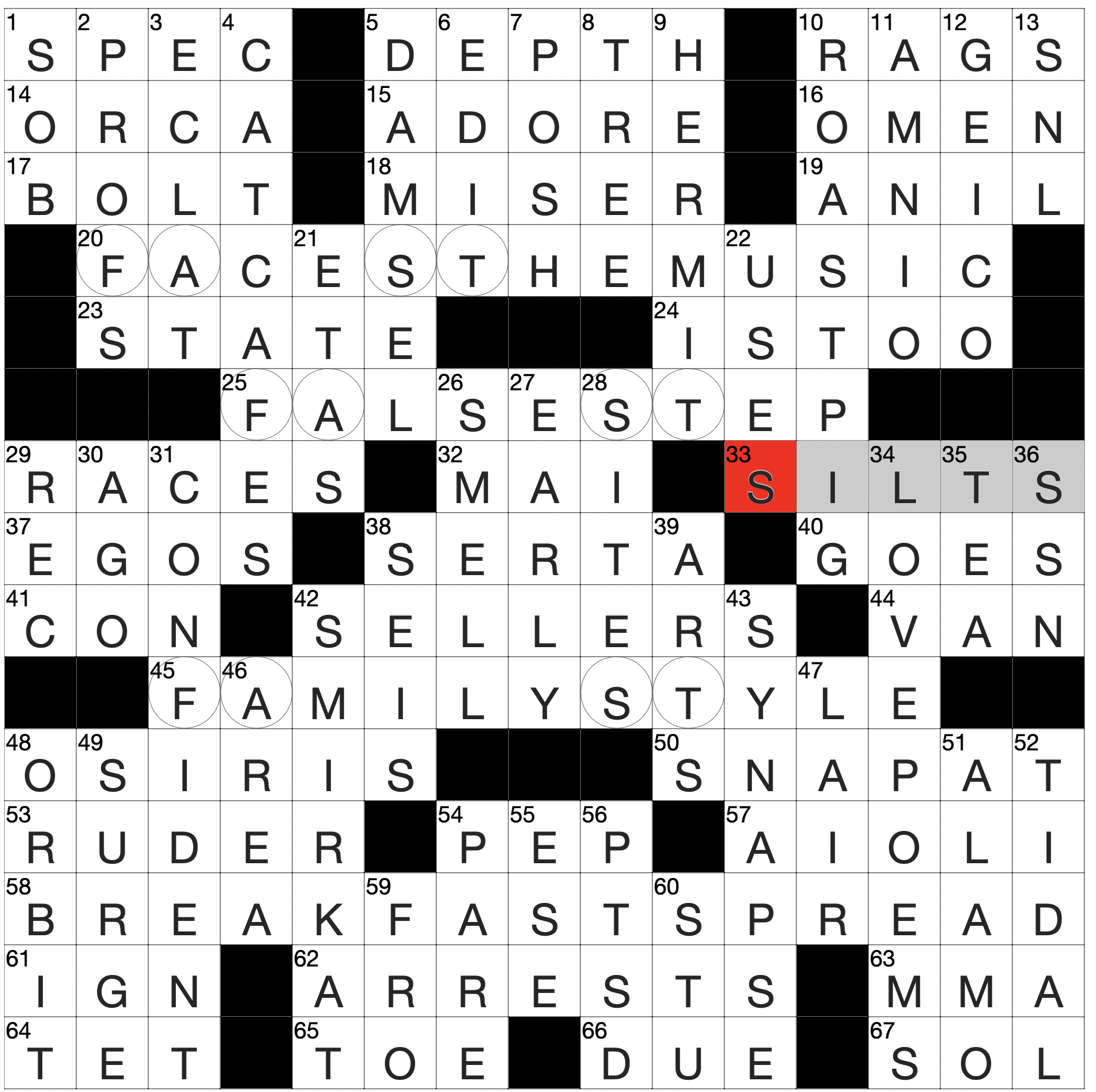 answers to universal crossword puzzle