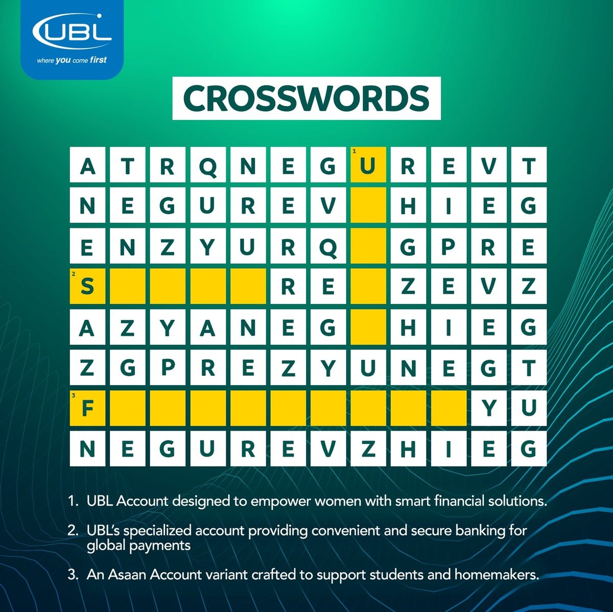 Time For A Financial Brain Teaser Solve The UBL Crossword By Guessing The Names Of These Specialized Accounts Drop Your Answers For Clues 1 2 And 3 In The Comments Let s See