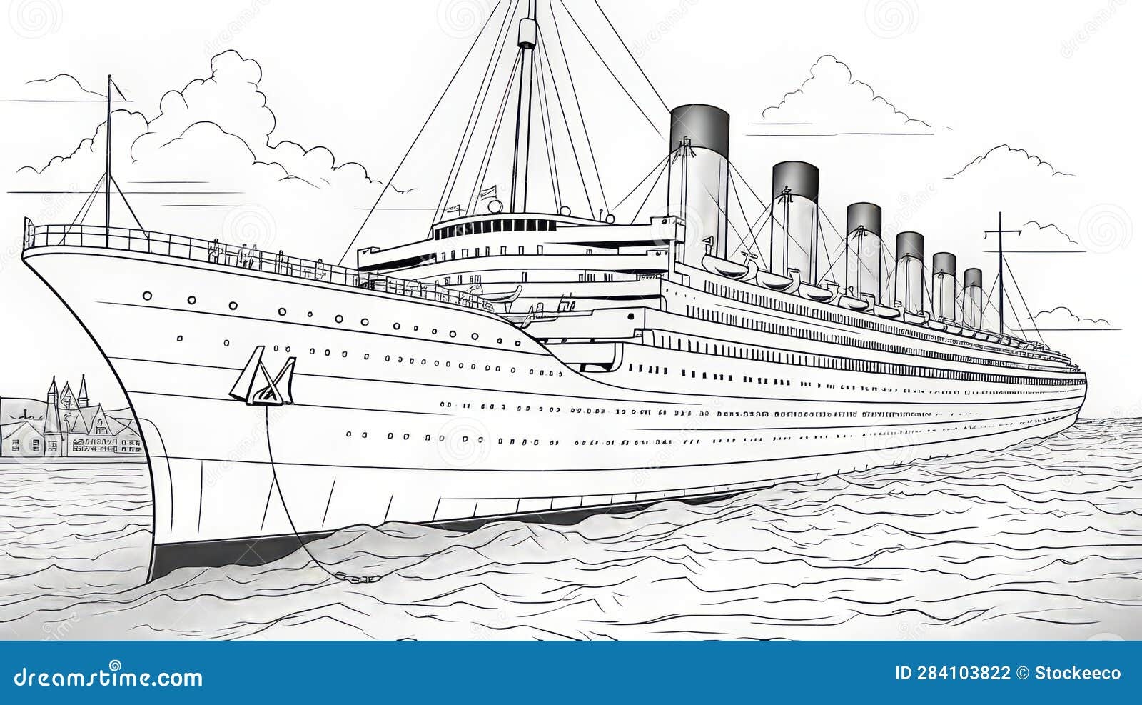 Titanic Ship Coloring Pages Fun Cartoon Style For Children Stock Illustration Illustration Of Hieratic Printable 284103822