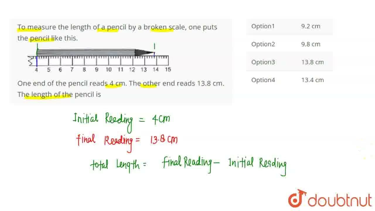 length of a pencil length of a pencil