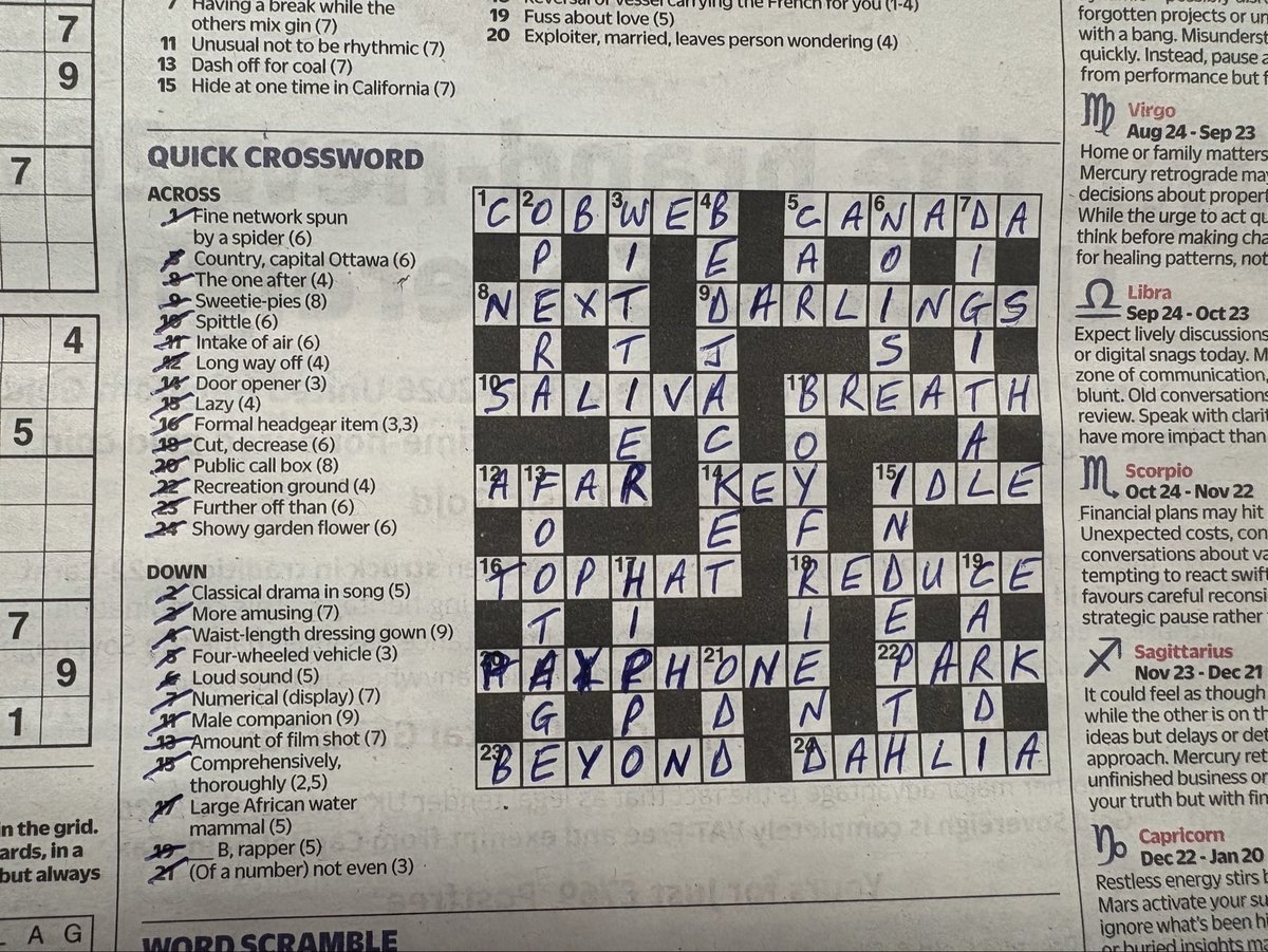 Today s Metro Crossword Today s Metro Crossword