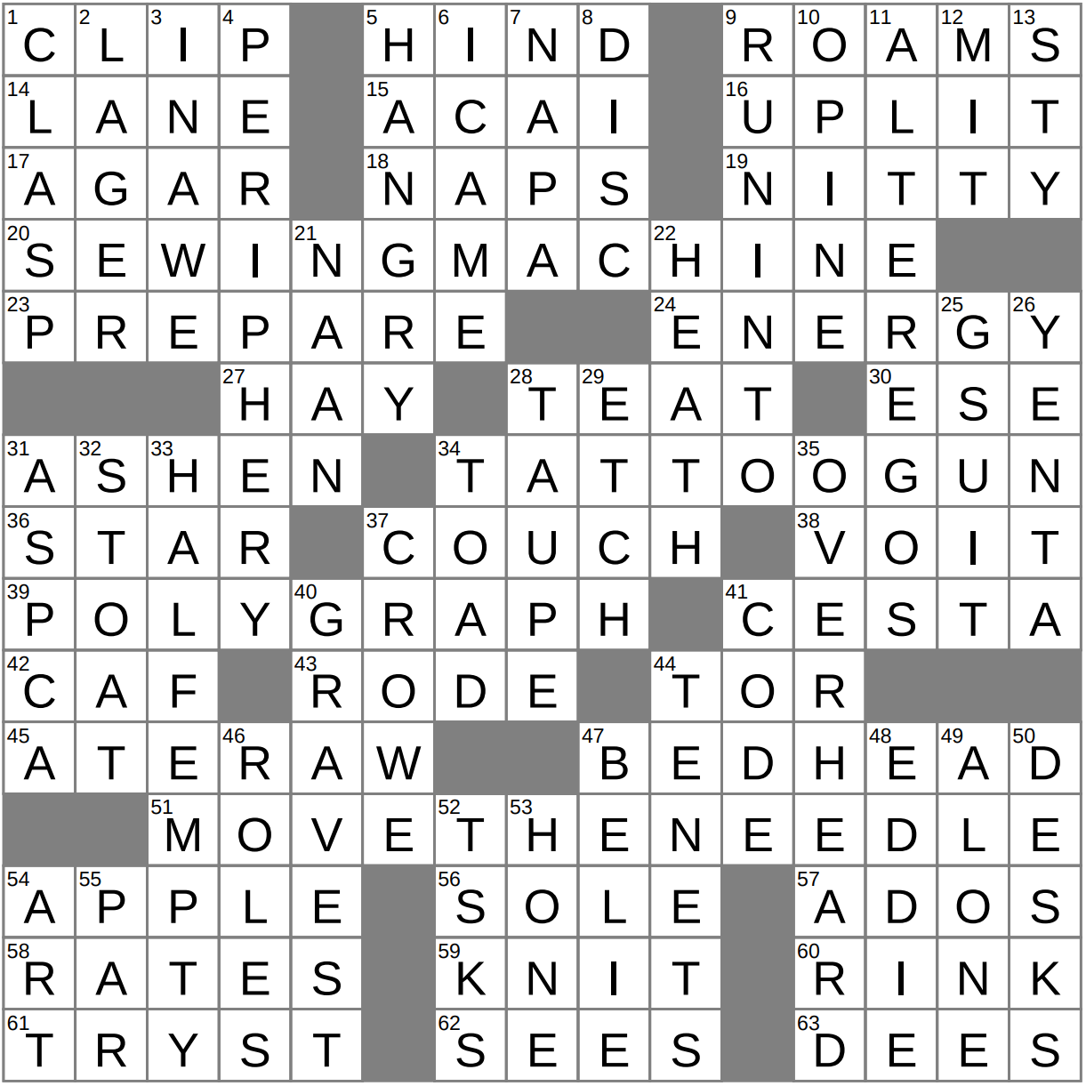 outfit crossword clue