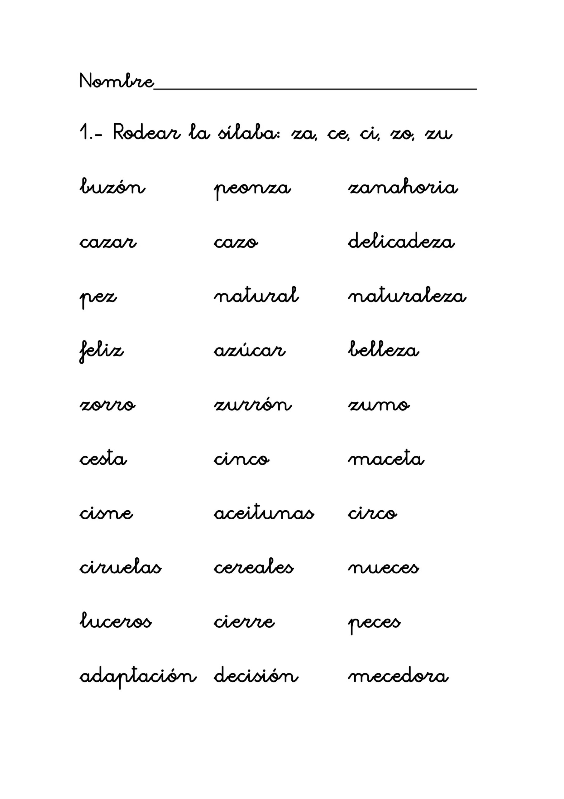 Trabajar Con La Letra Z PDF