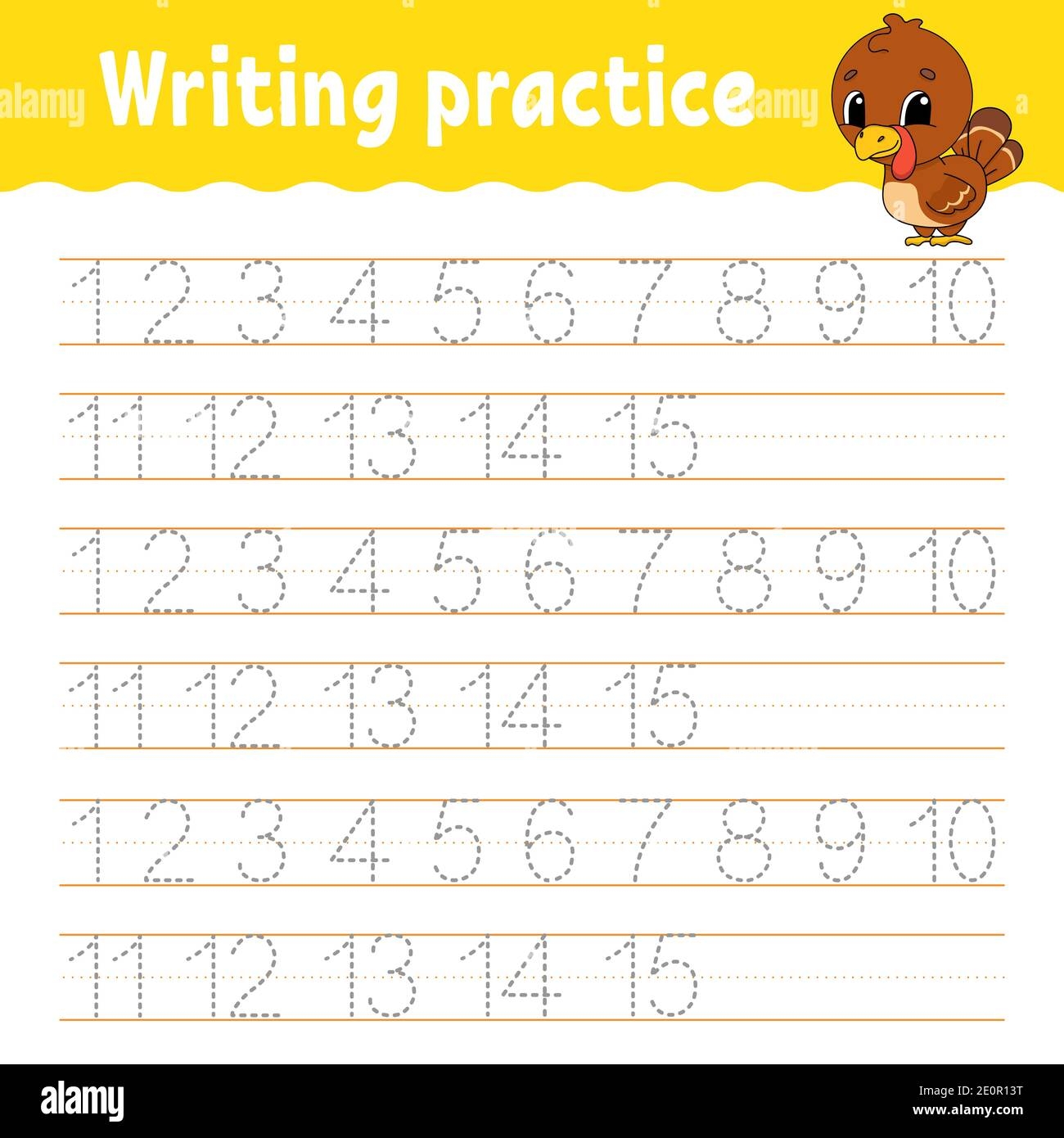Trace And Write Handwriting Practice Learning Numbers For Kids Education Developing Worksheet Activity Page Game For Toddlers And Preschoolers I Stock Vector Image Art Alamy