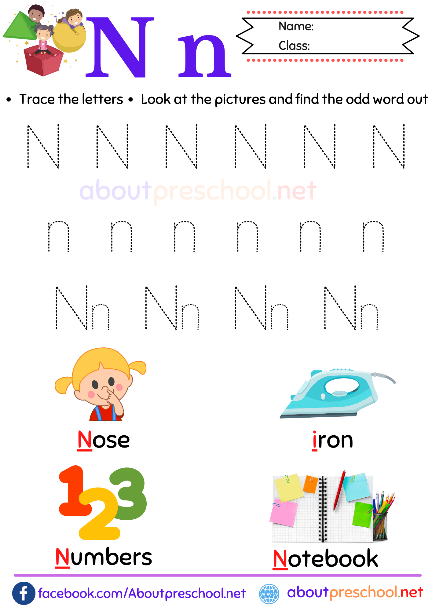 Tracing Letter N Worksheets For Preschoolers Tracing Letter N Worksheets For Preschoolers