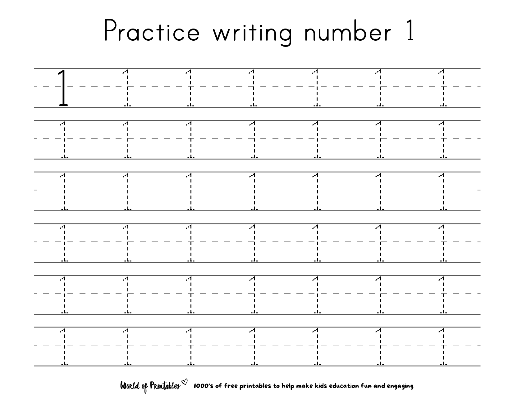number writing practice worksheets