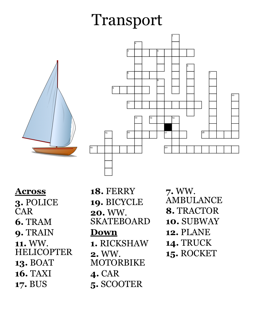 Transport Crossword WordMint Transport Crossword WordMint