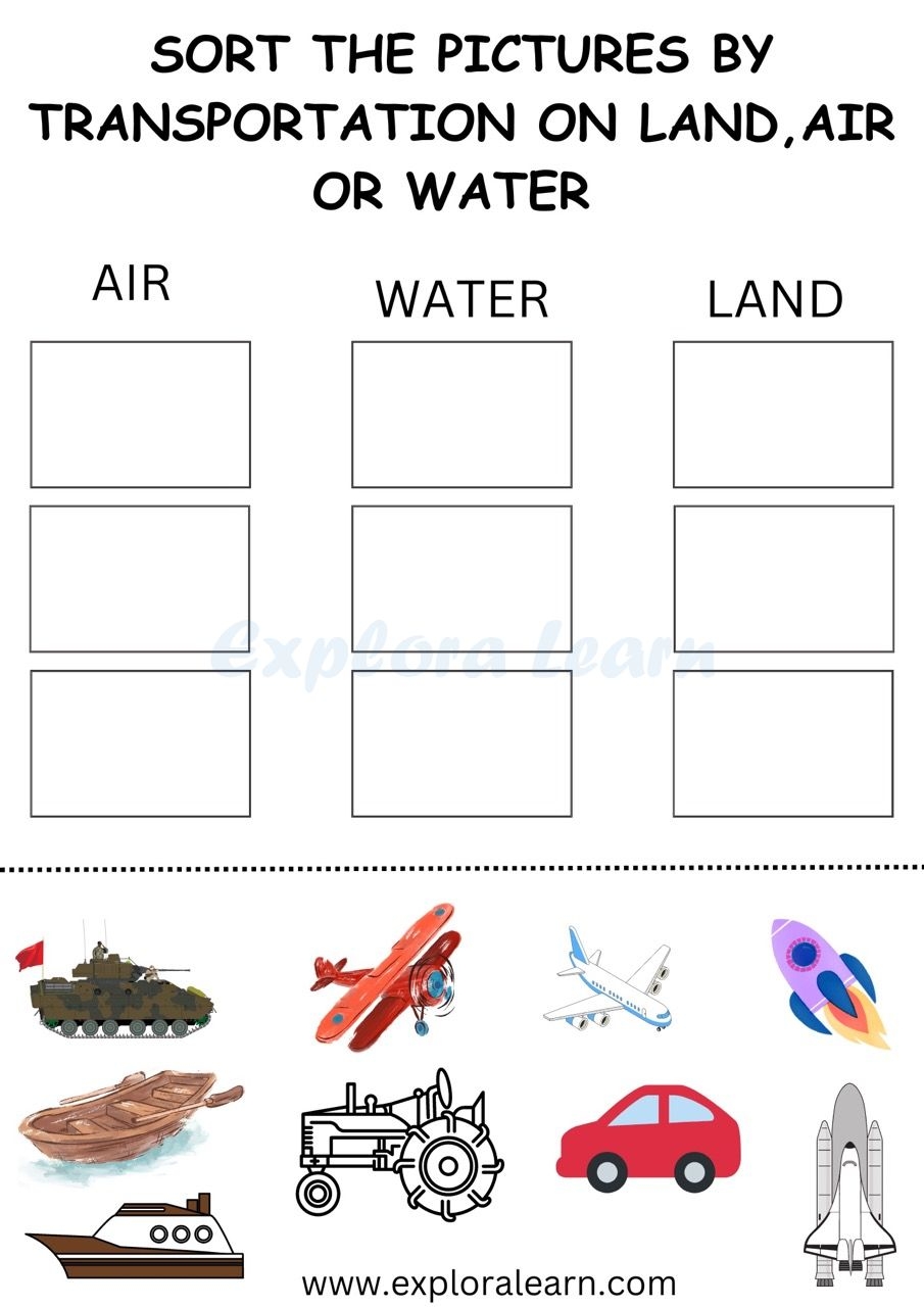 transportation worksheets for preschool