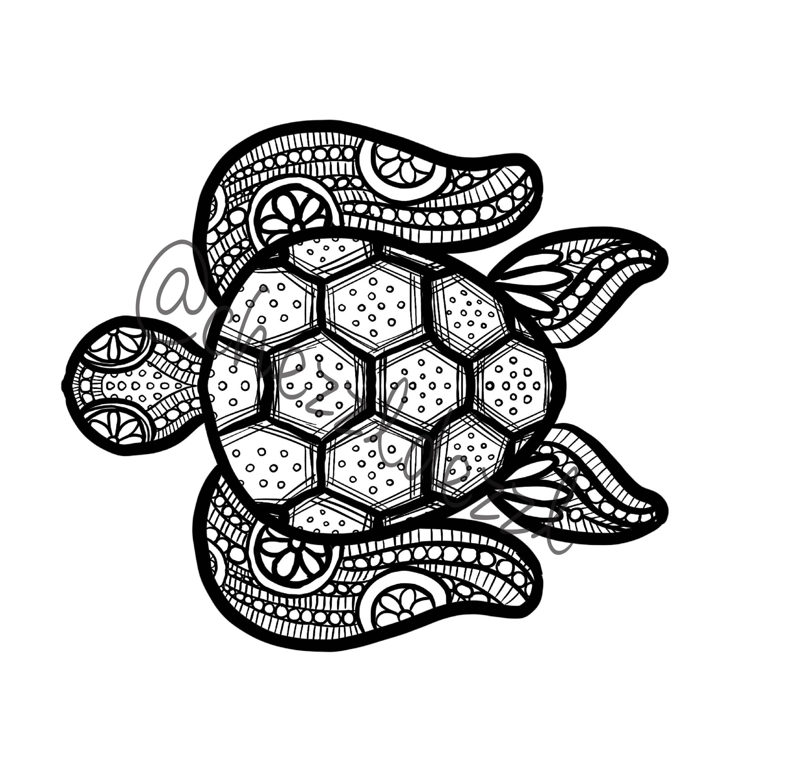 Turtle Coloring Page Etsy Turtle Coloring Page Etsy