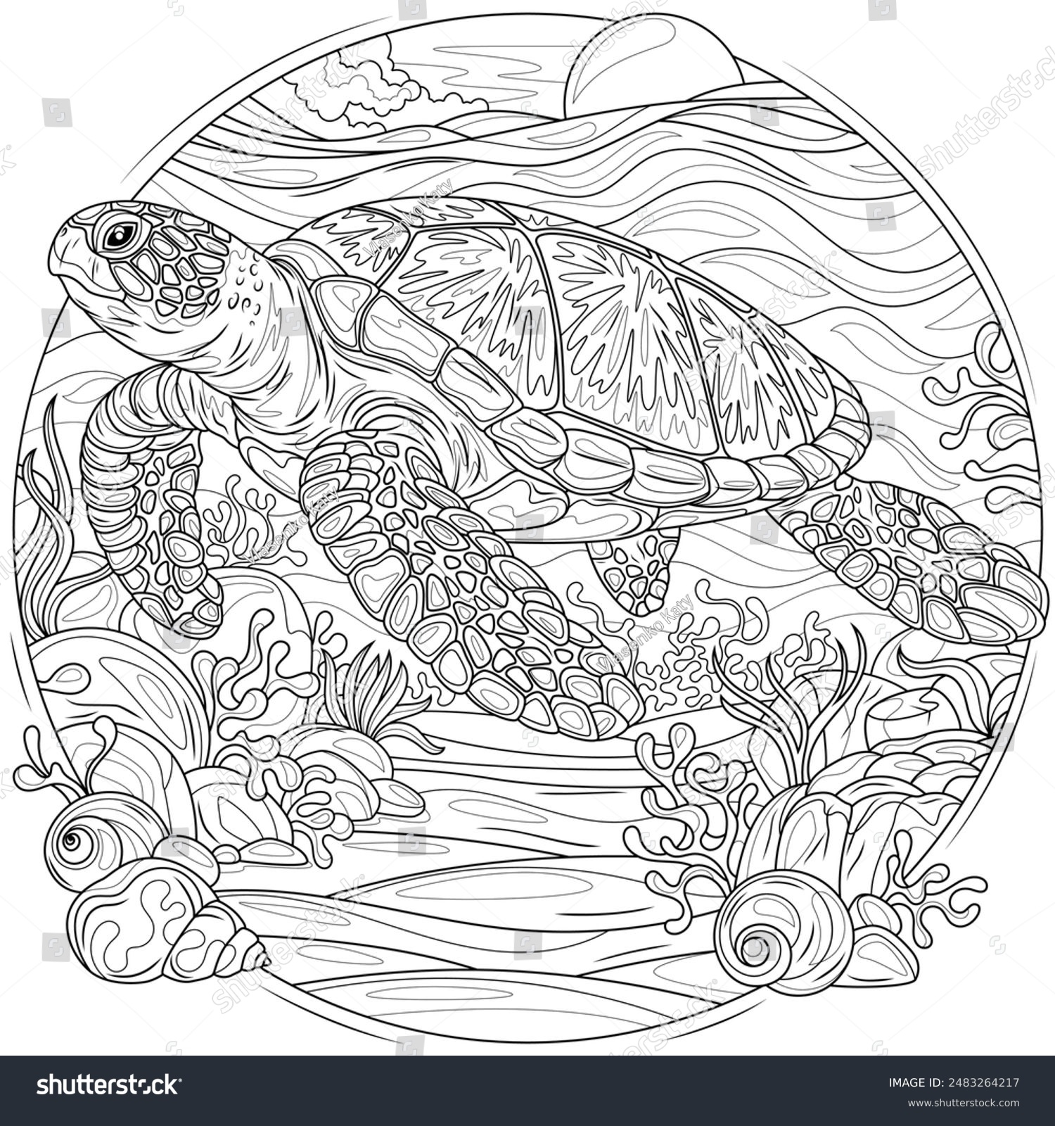 Turtle Seacoloring Book Antistress Children Adults Stock Vector Royalty Free 2483264217 Shutterstock Turtle Seacoloring Book Antistress Children Adults Stock Vector Royalty Free 2483264217 Shutterstock