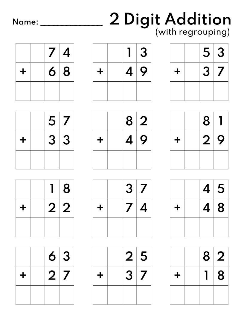 2nd grade addition worksheets