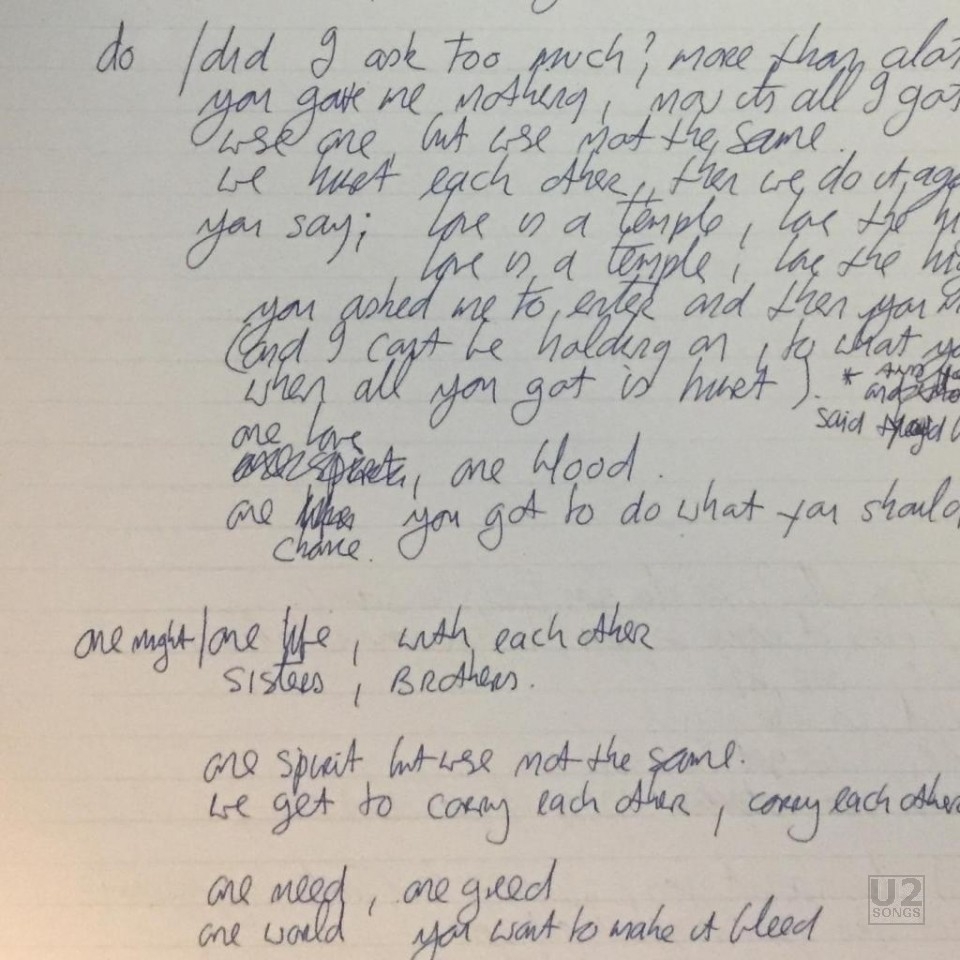 lyrics for u2 one lyrics for u2 one