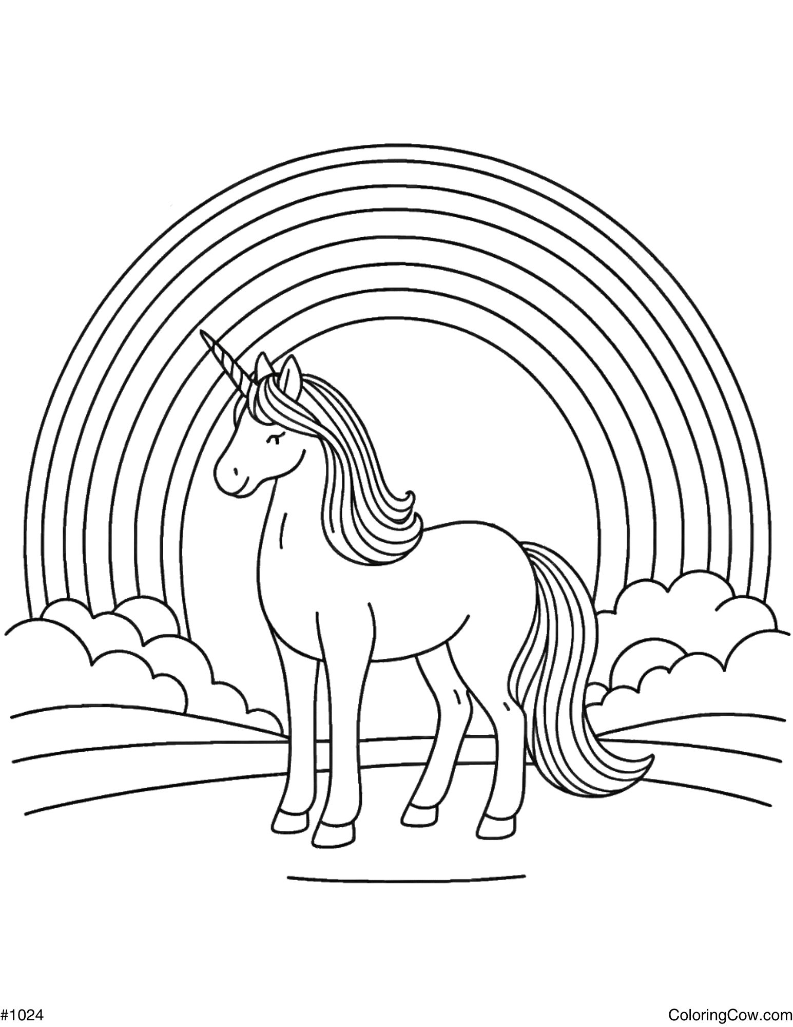 colouring pages unicorn rainbow