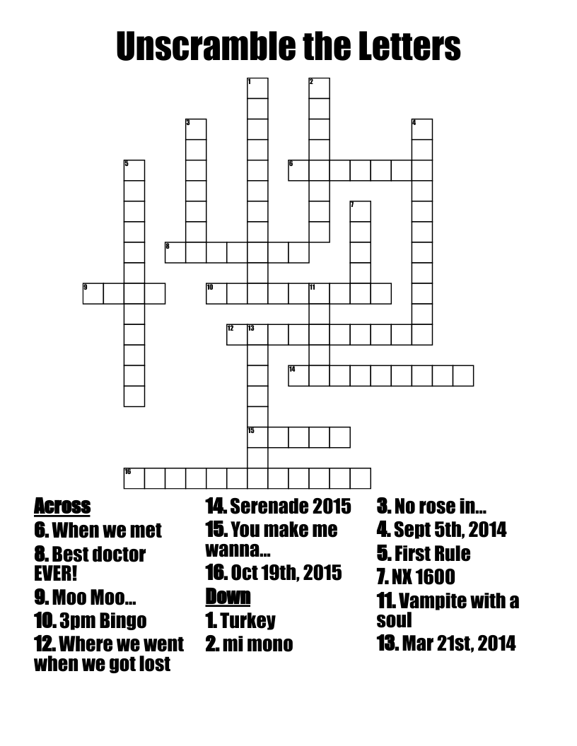 Unscramble The Letters Crossword WordMint Unscramble The Letters Crossword WordMint