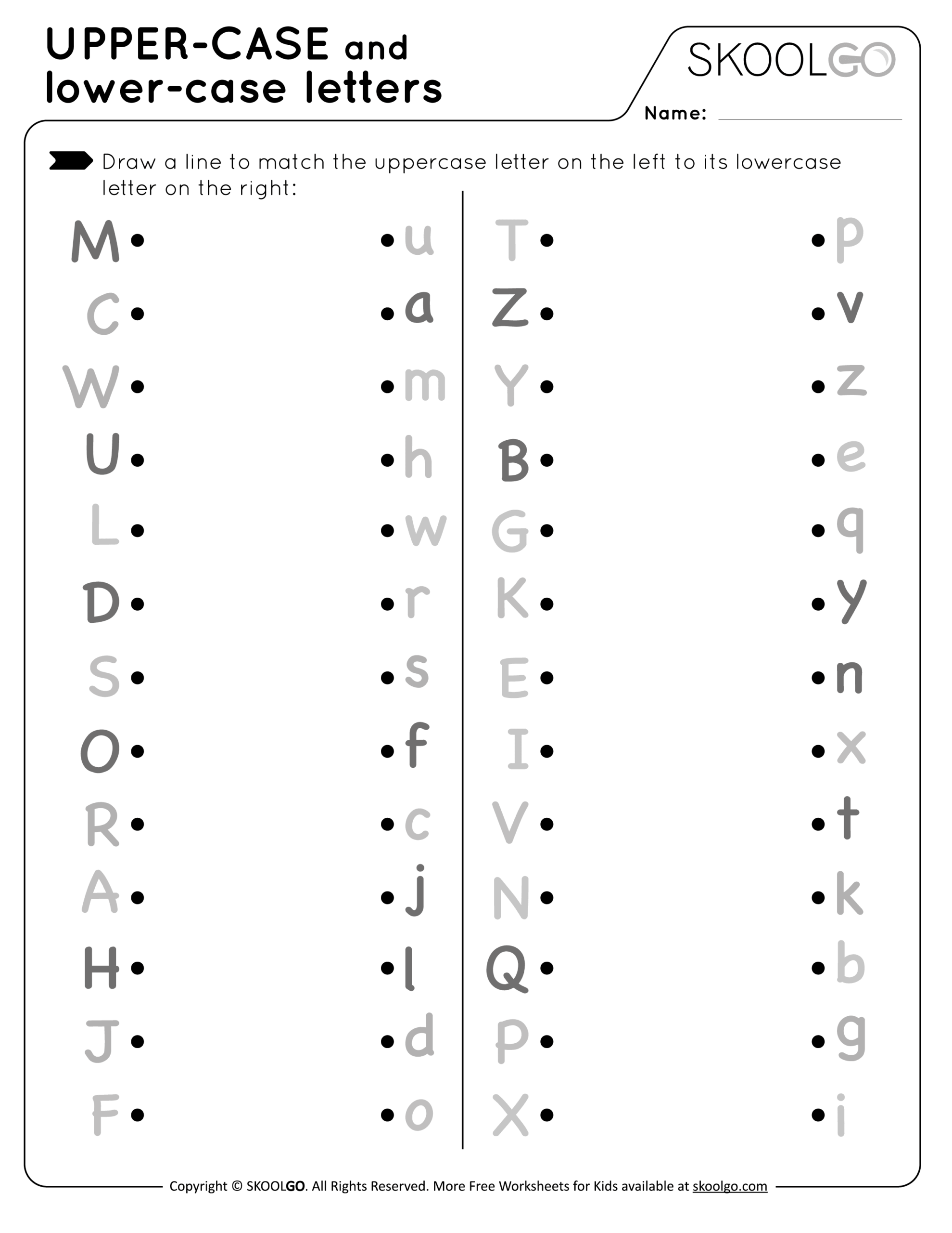 lowercase alphabet letters worksheets
