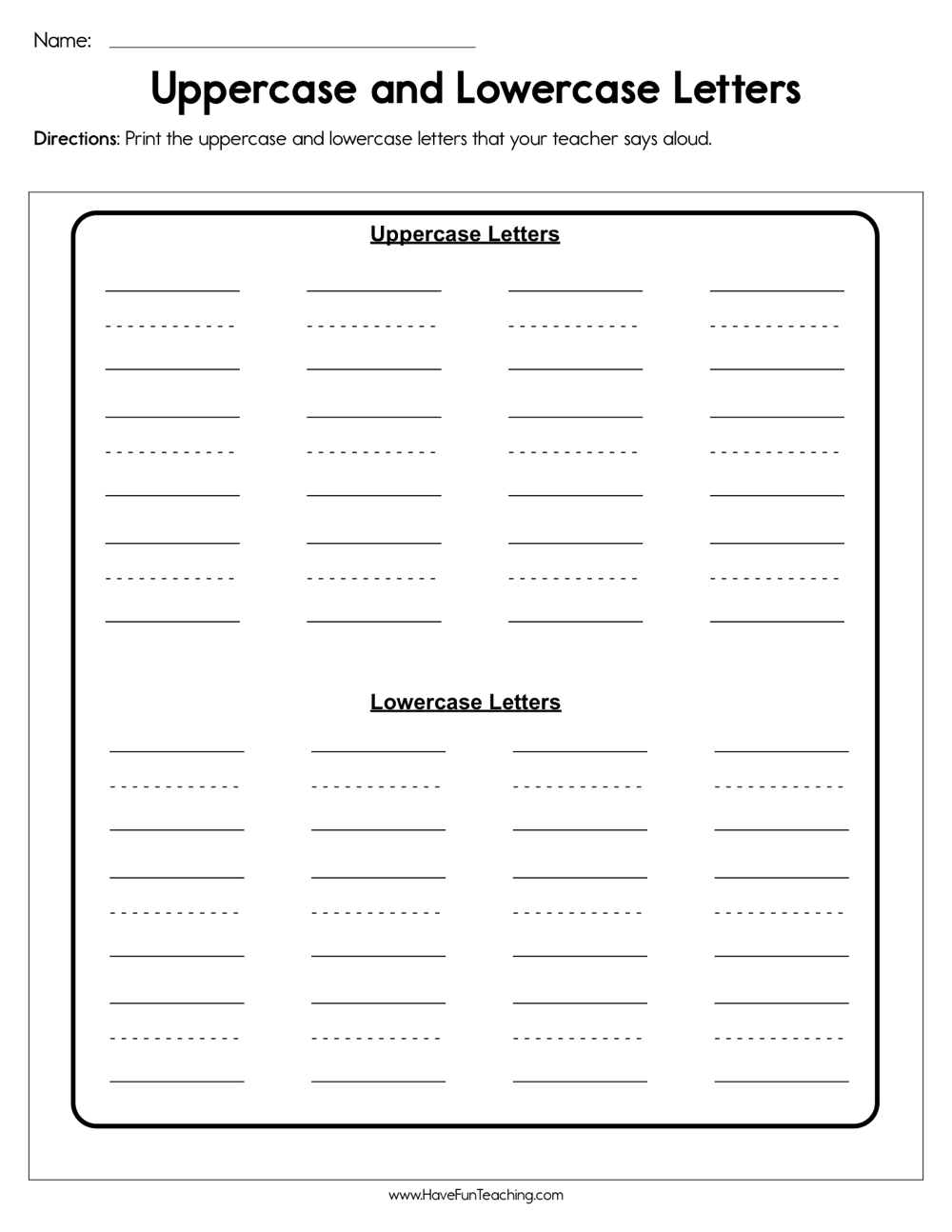 Uppercase And Lowercase Letters Worksheet Have Fun Teaching Uppercase And Lowercase Letters Worksheet Have Fun Teaching