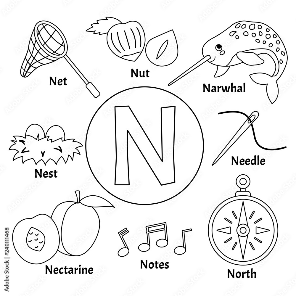 letter n color sheet