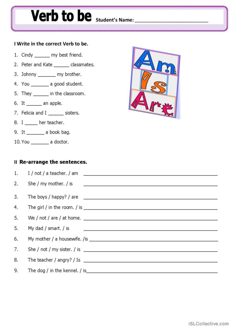Verb To Be English ESL Worksheets Pdf Doc Verb To Be English ESL Worksheets Pdf Doc