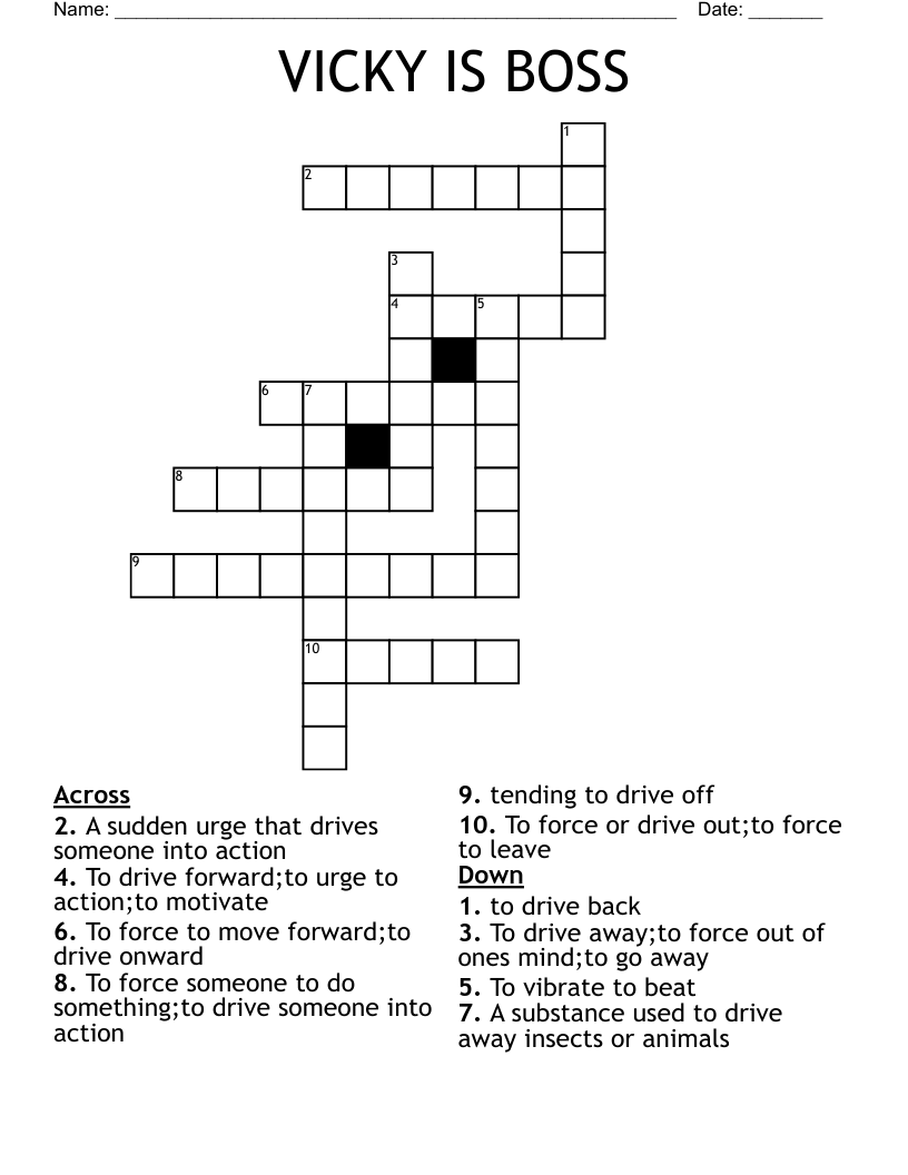 VICKY IS BOSS Crossword WordMint