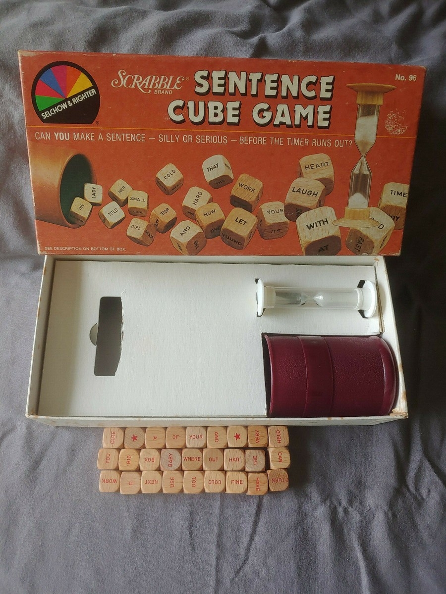 Vintage 1983 Scrabble Sentence Cube Game COMPLETE Crossword Puzzle Fashion B EBay