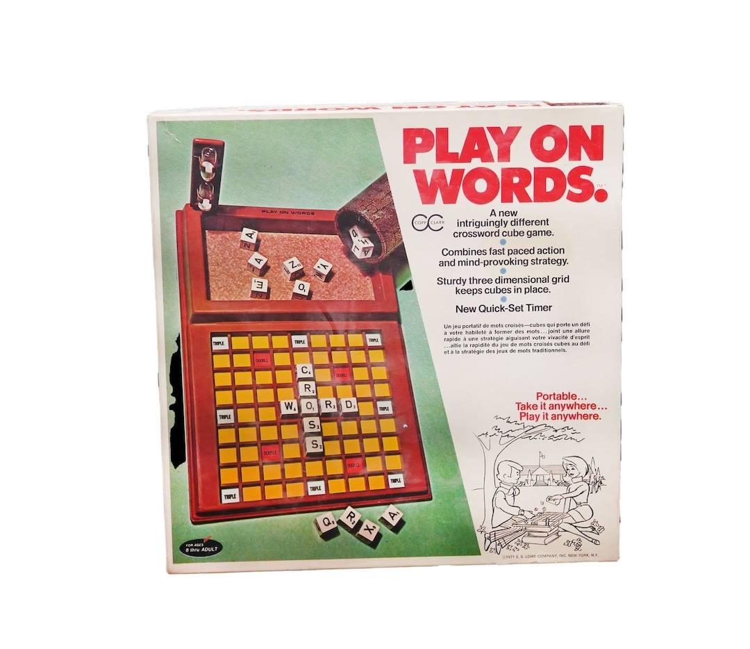 Vintage Play On Words Game Copp Clark 1971 Crossword Cube Game missing Dice Cup Etsy Norway