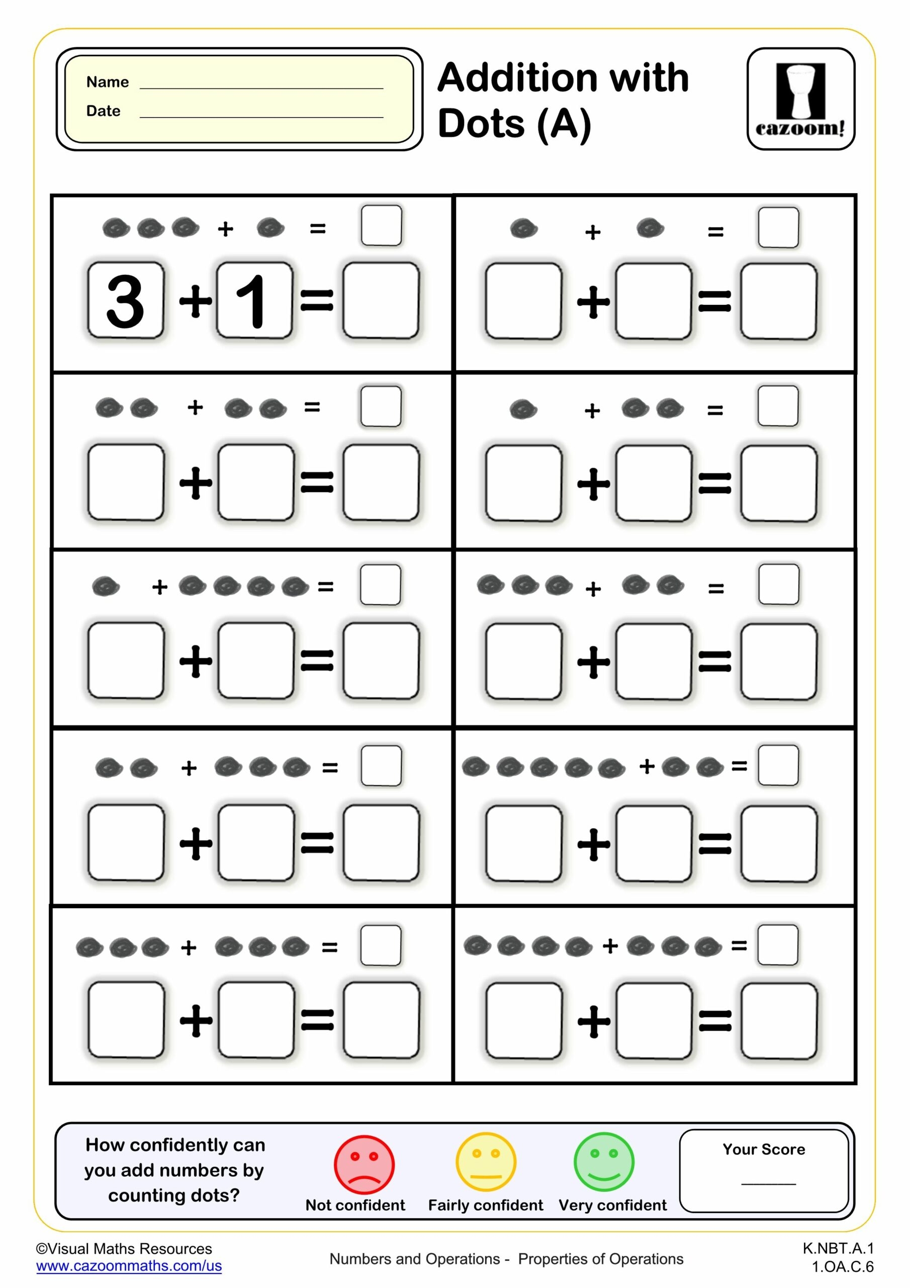 Visual Addition Worksheets Kindergarten Grade 2