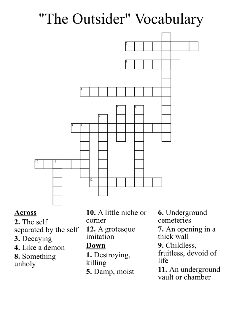 Vocab List 5 Crossword WordMint