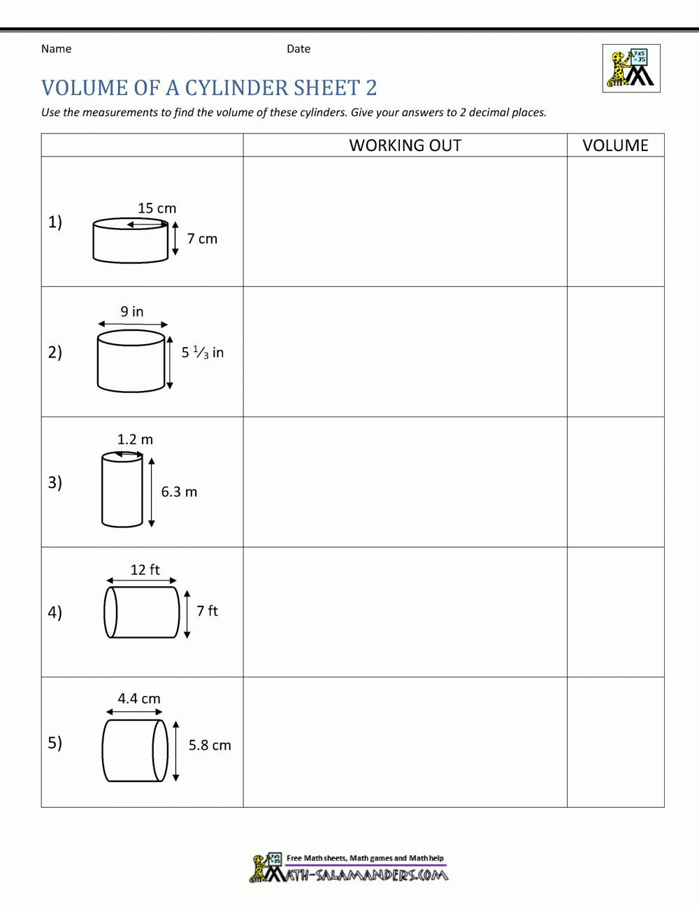 Volume Of A Cylinder Calculator