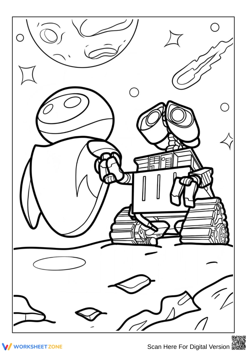 Wall E Coloring Pages Printables PDF 