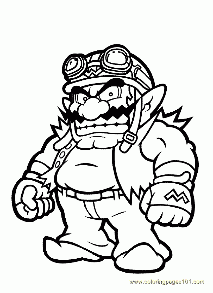 Wario Super Mario Bros Coloring Pages Wario Super Mario Bros Coloring Pages