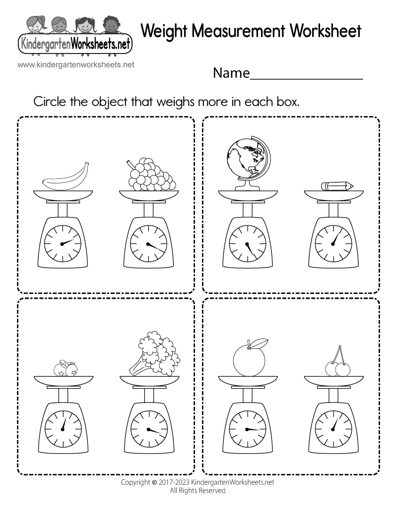 measurement for kindergarten worksheets