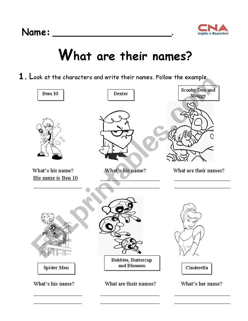 What Are Their Names ESL Worksheet By Crikinha What Are Their Names ESL Worksheet By Crikinha