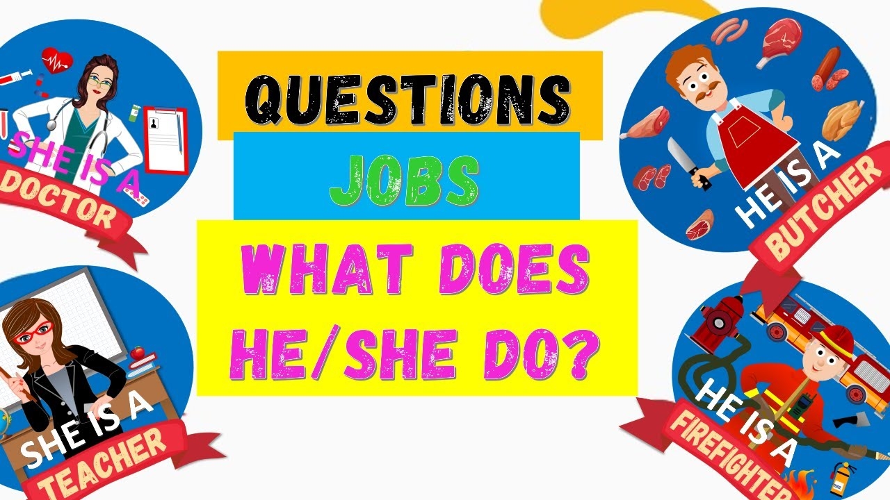 WHAT DOES SHE HE DO JOBS USING HE IS A SHE IS AN JOBS QUESTIONS PREGUNTAS CON PROFESIONES YouTube