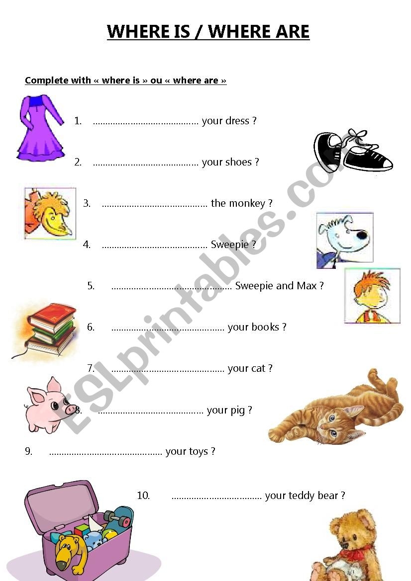 Where Is Where Are ESL Worksheet By 02karine gmail Where Is Where Are ESL Worksheet By 02karine gmail