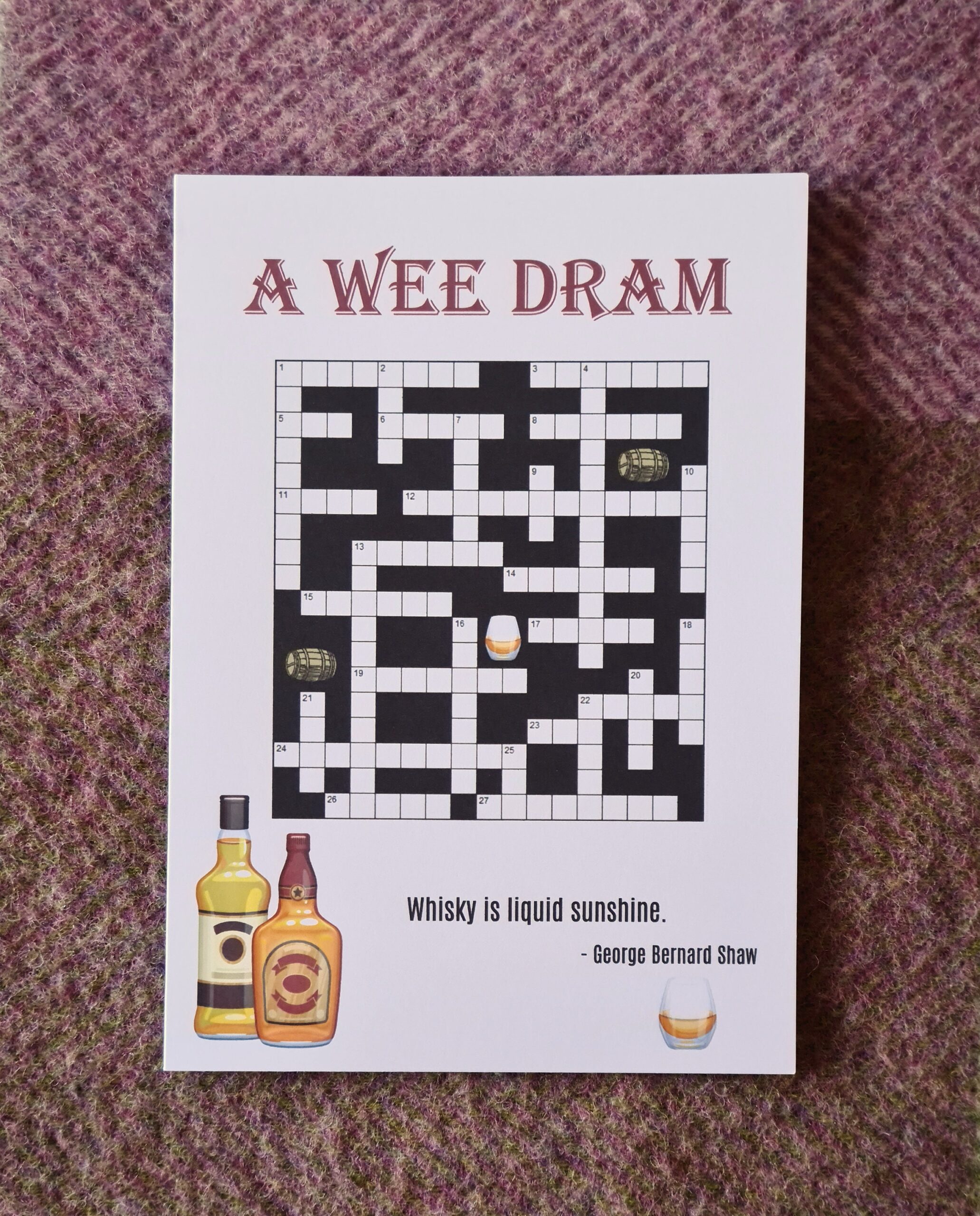 Whisky Crossword Card A Wee Dram Any Occasion Greetings Card Etsy Sweden