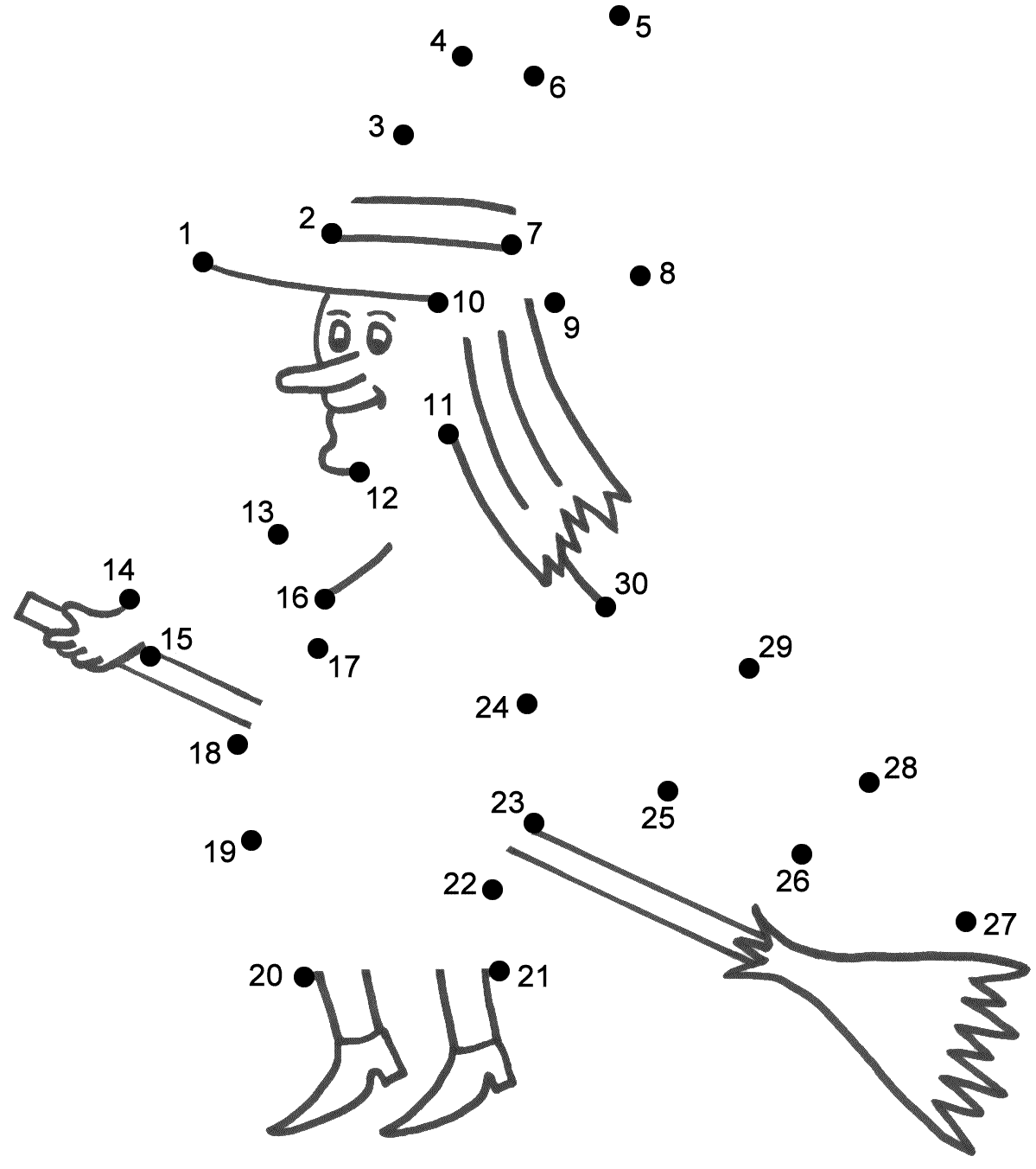 Witch On Broom Connect The Dots Count By 1 s Halloween 